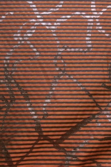 Silk Blend Metallic Stripe Organza0