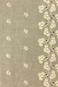 Embroidered Cotton Eyelet in Cream0
