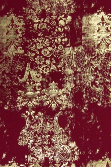 Printed Metallic Silk Charmeuse0