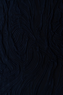 Silk and Polyester Blend Cloqué Brocade with Wave Texture0