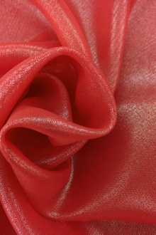 Microfiber Silver Metallic Chiffon in Ruby0