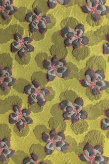 Cloqué with Floral and Leaf Motifs0