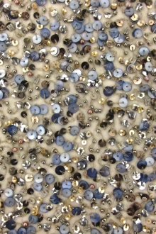 Novelty Sequins and Beads on Silk Chiffon0