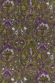 Silk Blend Metallic Matelasse with Floral Motifs0