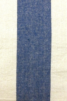 Cotton Upholstery 3" Stripe In Blueberry And Ivory0