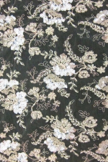 Beaded and Sequined Embroidered Illusion 0