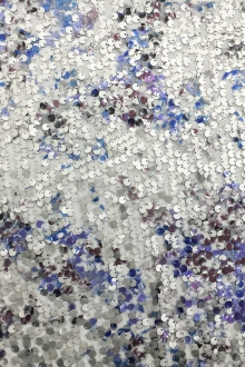 Printed Sequins on Stretch Tulle0