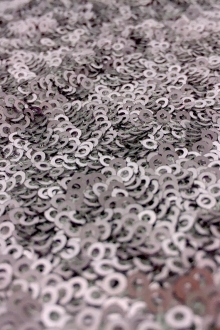 Mini Sequins on Stretch Tulle in "New" Pewter0