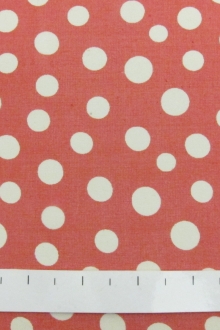 Printed Silk Chiffon in Red and Cream0