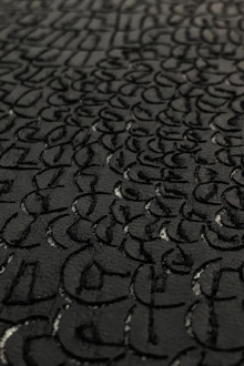 Embroidered Pleather on Tulle0