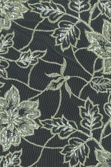 Metallic Gold Beaded and Embroidered Ivory Illusion0