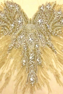 Colette Gold Crystal Embroidered Tulle Bodice0