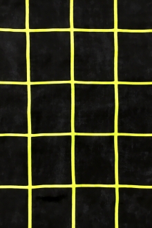 Silk Charmeuse Panel with Neon Puff Paint Grid0