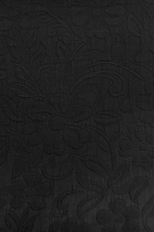 Italian Cotton Blend Floral Brocade in Black0