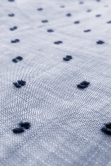 Italian Linen Plumetis in Powder Blue And Navy0