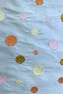 Iridescent Silk Shantung with Embroidered Dots0