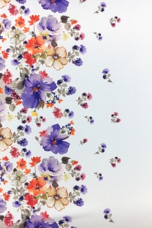 Polyester Mikado with Polka Dots and Floral Border0