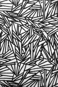 Cotton Batik Geometric Black and White Print0