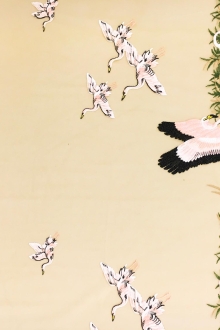 Skin Colored Tulle with Embroidered Flamingo Scene0