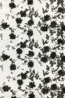 Degradé Embroidery and Flower Appliqués on Tulle0