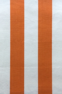 Cotton Upholstery 1.5" Stripe In Orange And White0