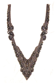 Isabelle Taupe Crystal Beaded Tulle Bodice0