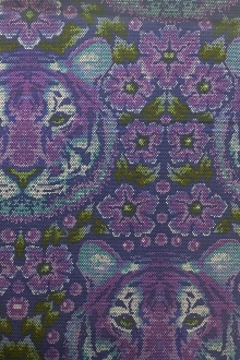 Cotton Broadcloth Purple Tiger Print0