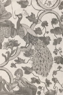 Warp Printed Heavy Silk Taffeta with Provincial Scenes0