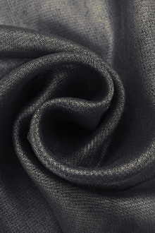 Microfiber Silver Metallic Chiffon in Midnight Navy0
