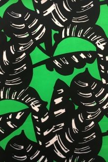 Poly Double Georgette Leaves Print0