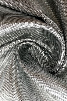 French Cotton Blend Metallic Twill in Silver0