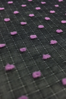 Cotton Plumetis in Black Violet0