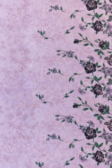 Brocade Panel with Metallic Cloqué Leaves and Floral Border0