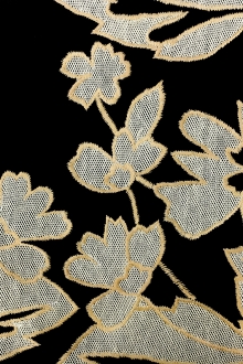 Silk Taffeta with Embroidered Flowers and Mesh0