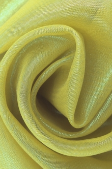 Microfiber Gold Metallic Chiffon in Chartreuse 0
