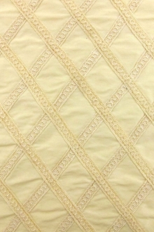 Trim Embroidered Silk Shantung0