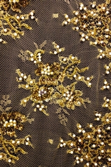 Beaded Metallic Chantilly Lace0