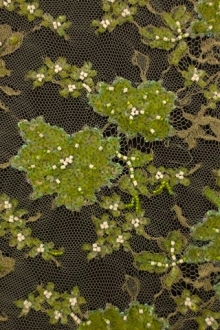 Beaded Metallic Chantilly Lace0