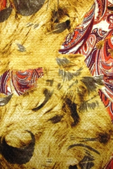 Printed Hammered Silk Charmeuse0