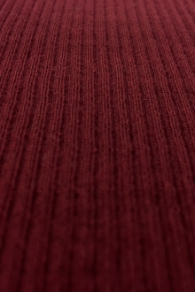 Virgin Wool Rib Knit in Cranberry0