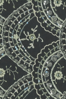 BEADED METALLIC EMBROIDERED ILLUSION0