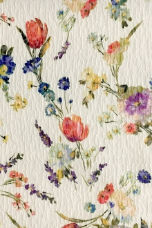 Polyester and Viscose Printed Cloqué 0