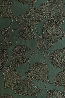 Silk Blend Brocade with Ginkgo Biloba Leaves Jacquard 0
