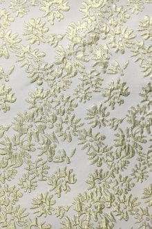 Metallic Floral Brocade in Light Gold0
