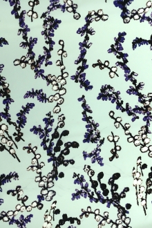 Printed Polyester Blend Twill with Lavender Sprigs0