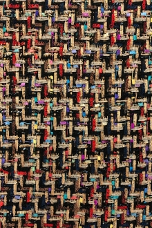 Metallic Poly Tweed in Multi Over Black0