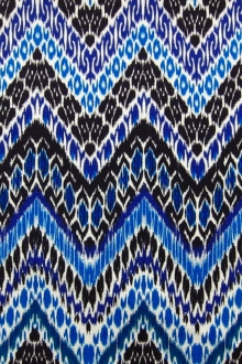Linen Upholstery Multi Zig Zag Ikat Print0