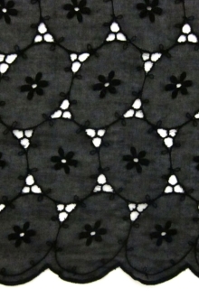 Cotton Voile Eyelet in Black0