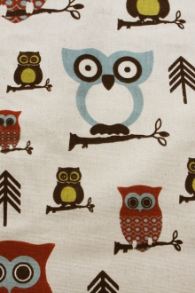 Cotton Canvas Little Owls print0