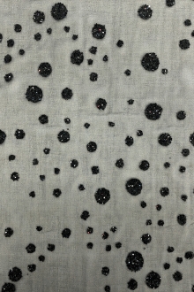 Flocked Glitter on Black Silk Chiffon0